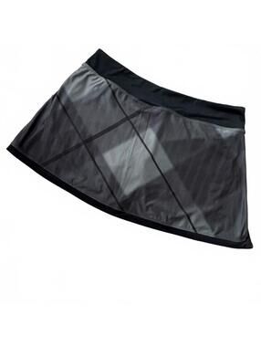 Nike Black Gray  Dri Fit Print Lined Flat Front Tennis Skirt L